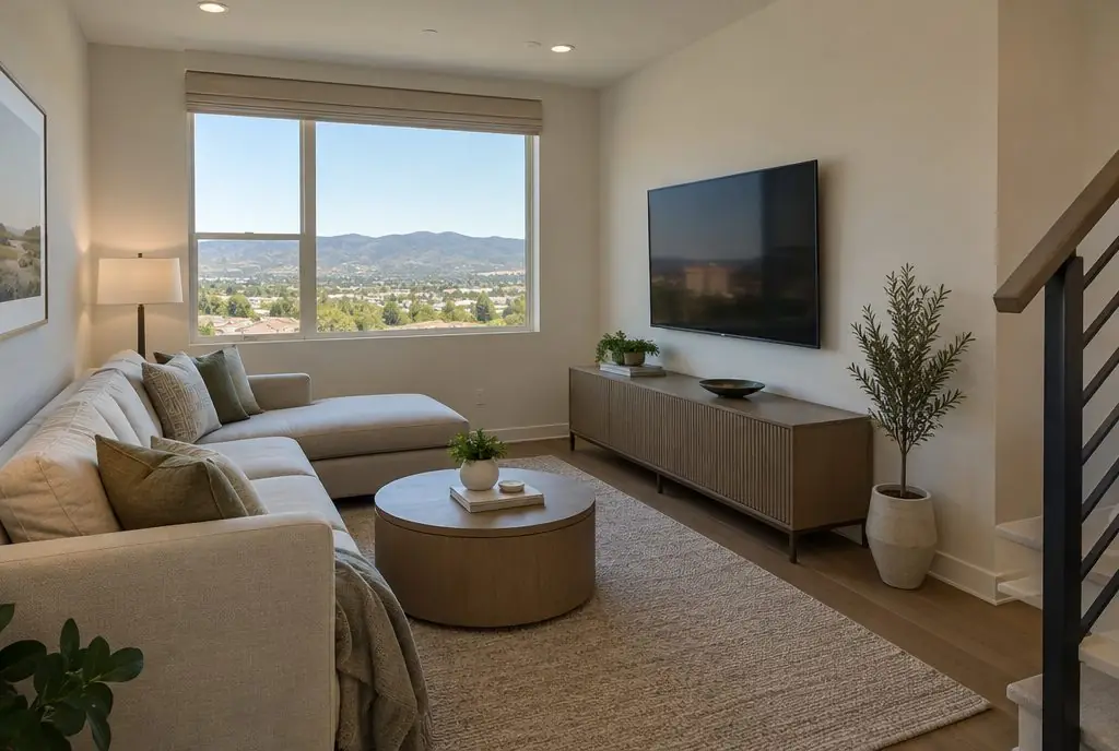 TV mounted in a typical Portola Springs home — TV Mounting Studio Irvine