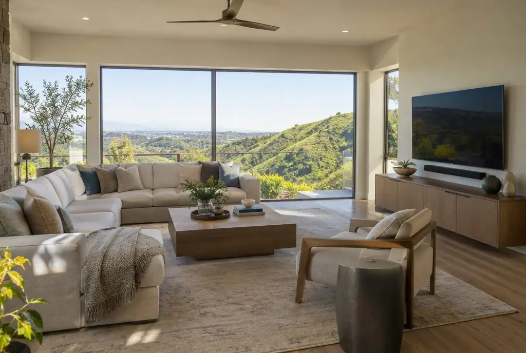 TV mounted in a typical Turtle Rock home — TV Mounting Studio Irvine