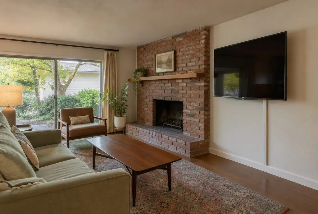 TV mounted in a typical University Park home — TV Mounting Studio Irvine
