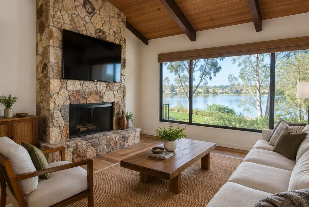 TV mounted in a typical Woodbridge home — TV Mounting Studio Irvine